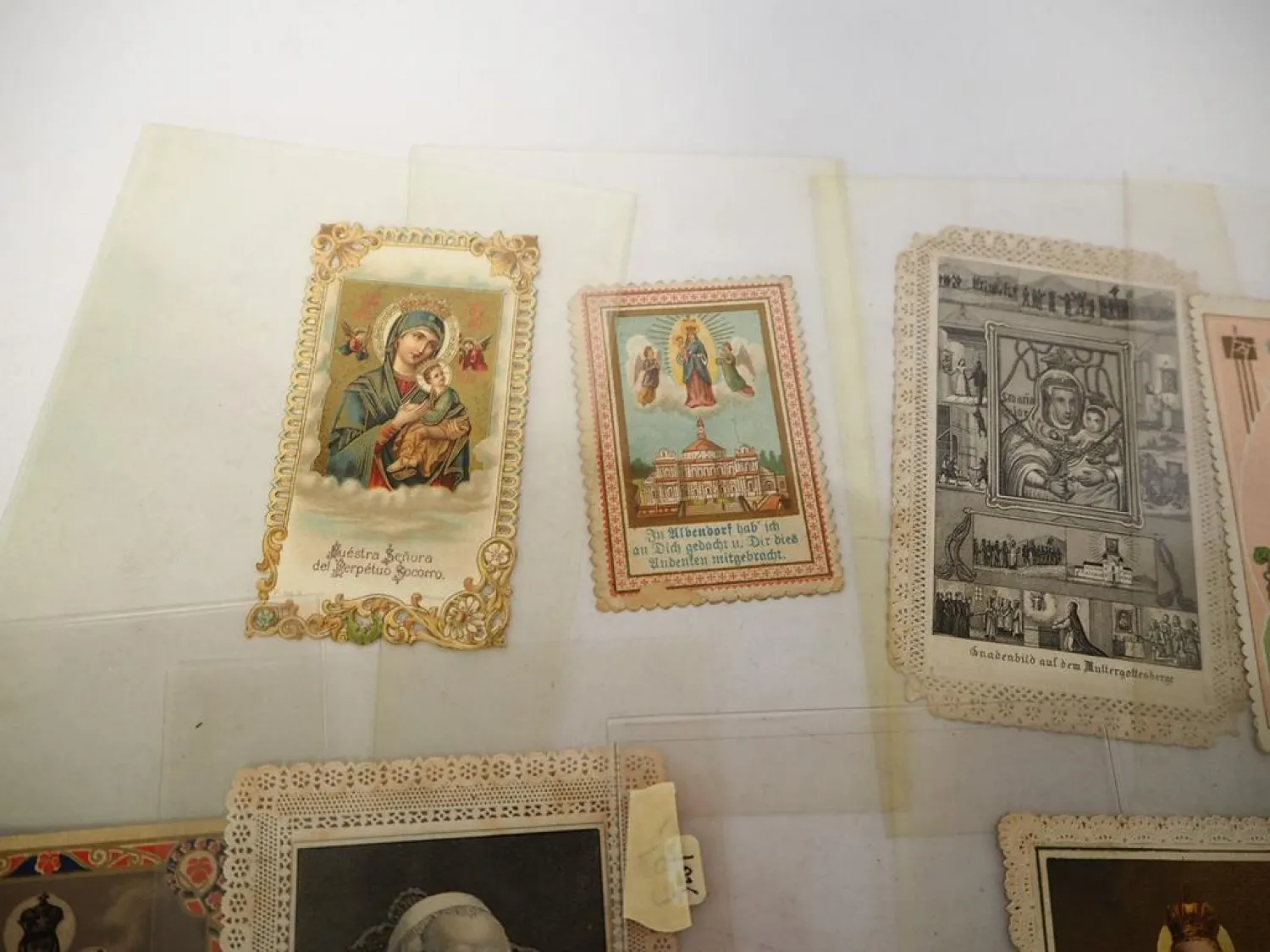 Original Andachtsbilder 22 Stück ca. 1880 bis 1900 teils beschädigt