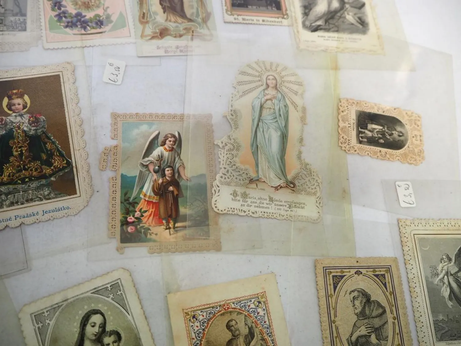 Original Andachtsbilder 22 Stück ca. 1880 bis 1900 teils beschädigt