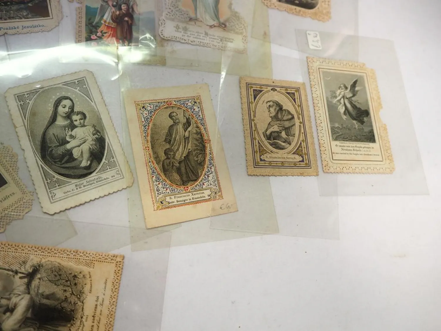 Original Andachtsbilder 22 Stück ca. 1880 bis 1900 teils beschädigt