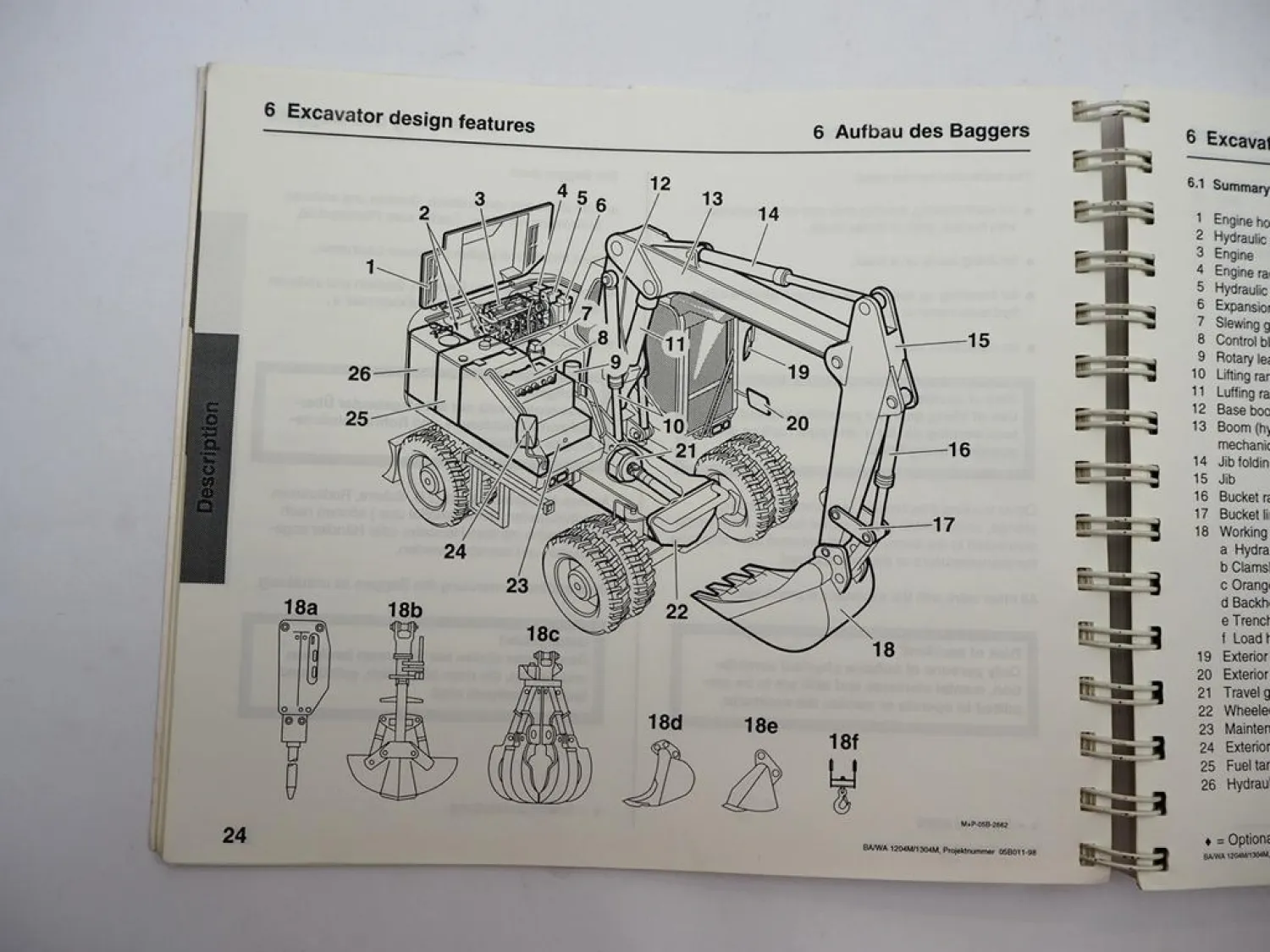 Original Atlas 1204 1304 Mobilbagger Betriebsanleitung Bedienung Wartung 1999