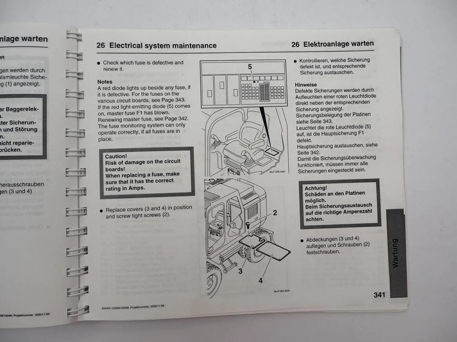 Original Atlas 1204 1304 Mobilbagger Betriebsanleitung Bedienung Wartung 1999