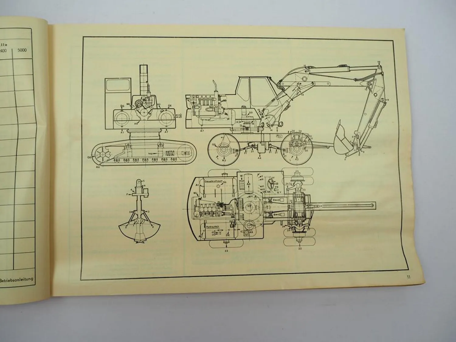 Original Atlas 1302 Hydraulikbagger Betriebsanleitung Ersatzteilliste 1970