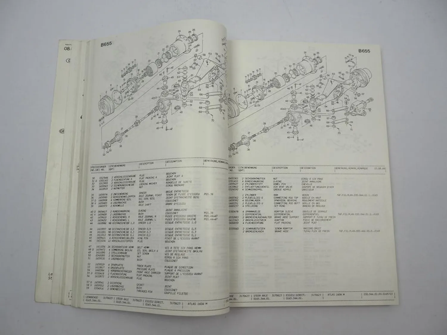 Original Atlas 1604M Bagger Ersatzteilliste Parts List Schaltplan 1988