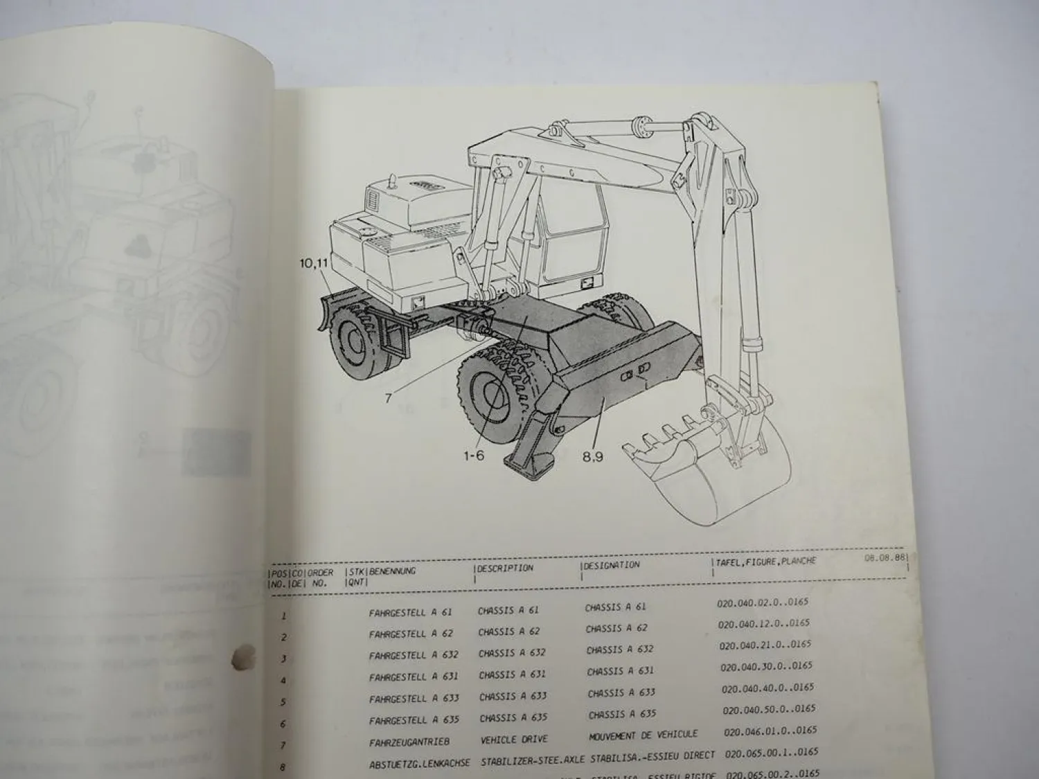 Original Atlas 1604M Bagger Ersatzteilliste Parts List Schaltplan Elektrik 1988