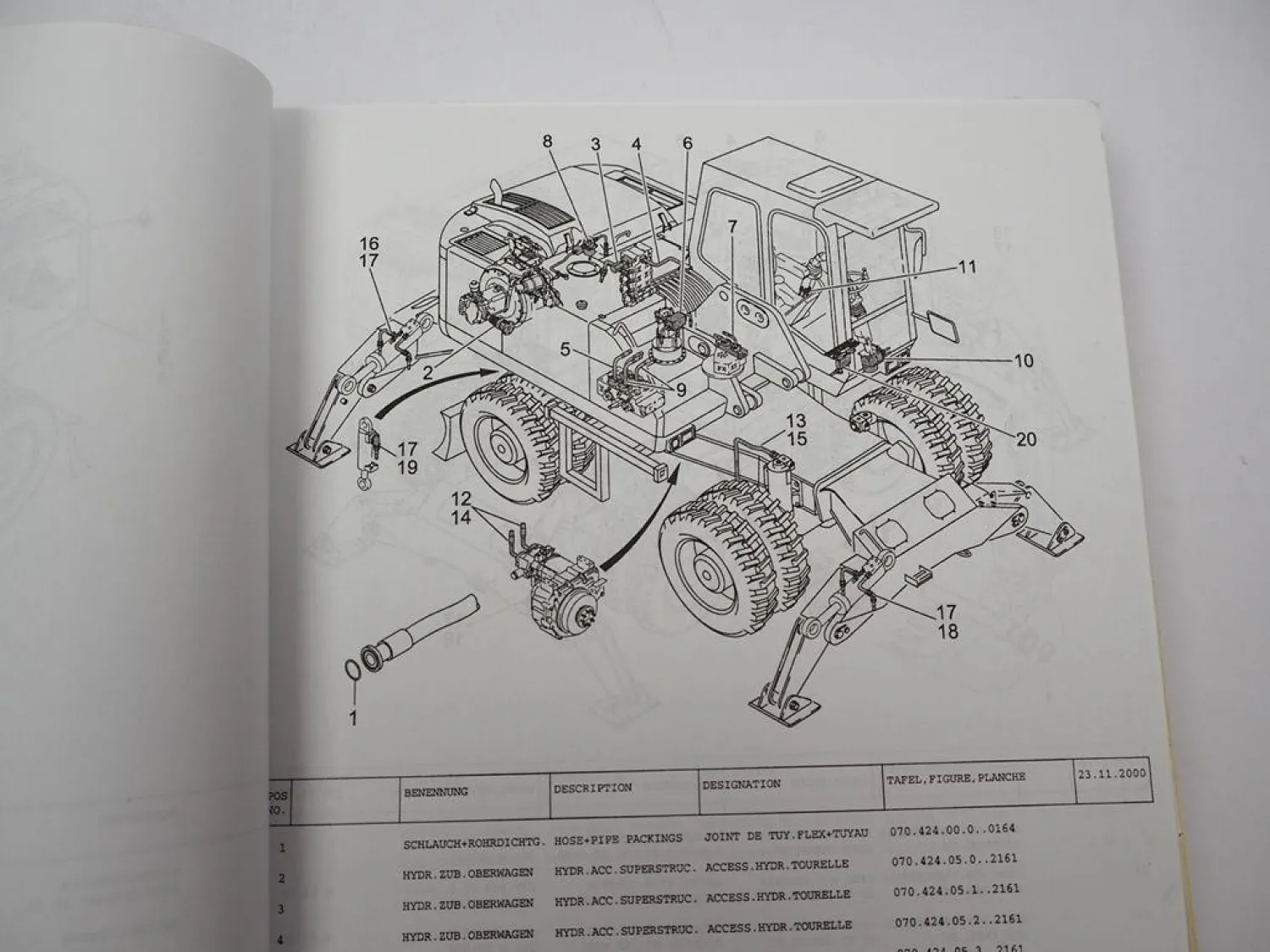 Original Atlas 1604M Serie 261 Bagger Ersatzteilliste Parts List 2000