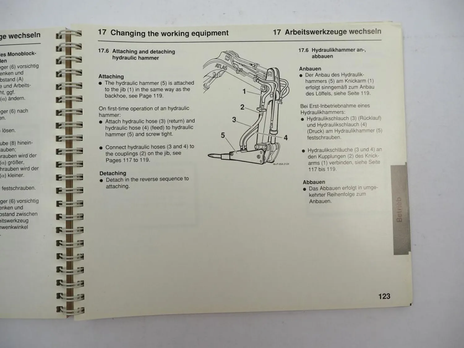 Original Atlas 404 Raupenbagger Betriebsanleitung Bedienung Wartung 1994