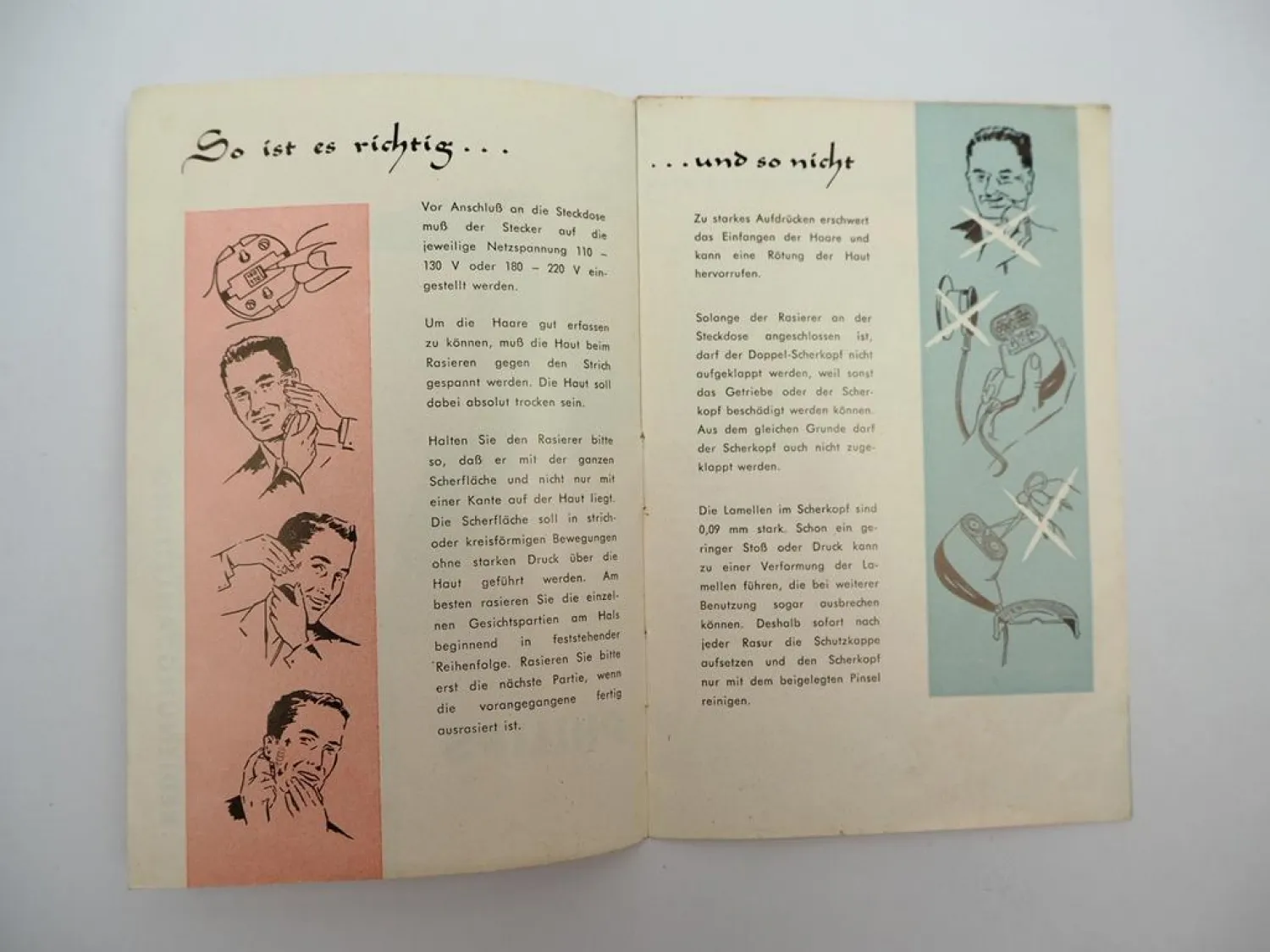 Original Bedienungsanleitung Philips 120S Rasierapparat Philishave 1960er Jahre