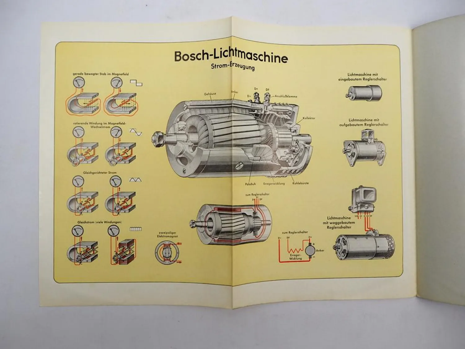 Original Bosch Handbuch Lichtmaschinen Regelschalter PKW LKW 1956