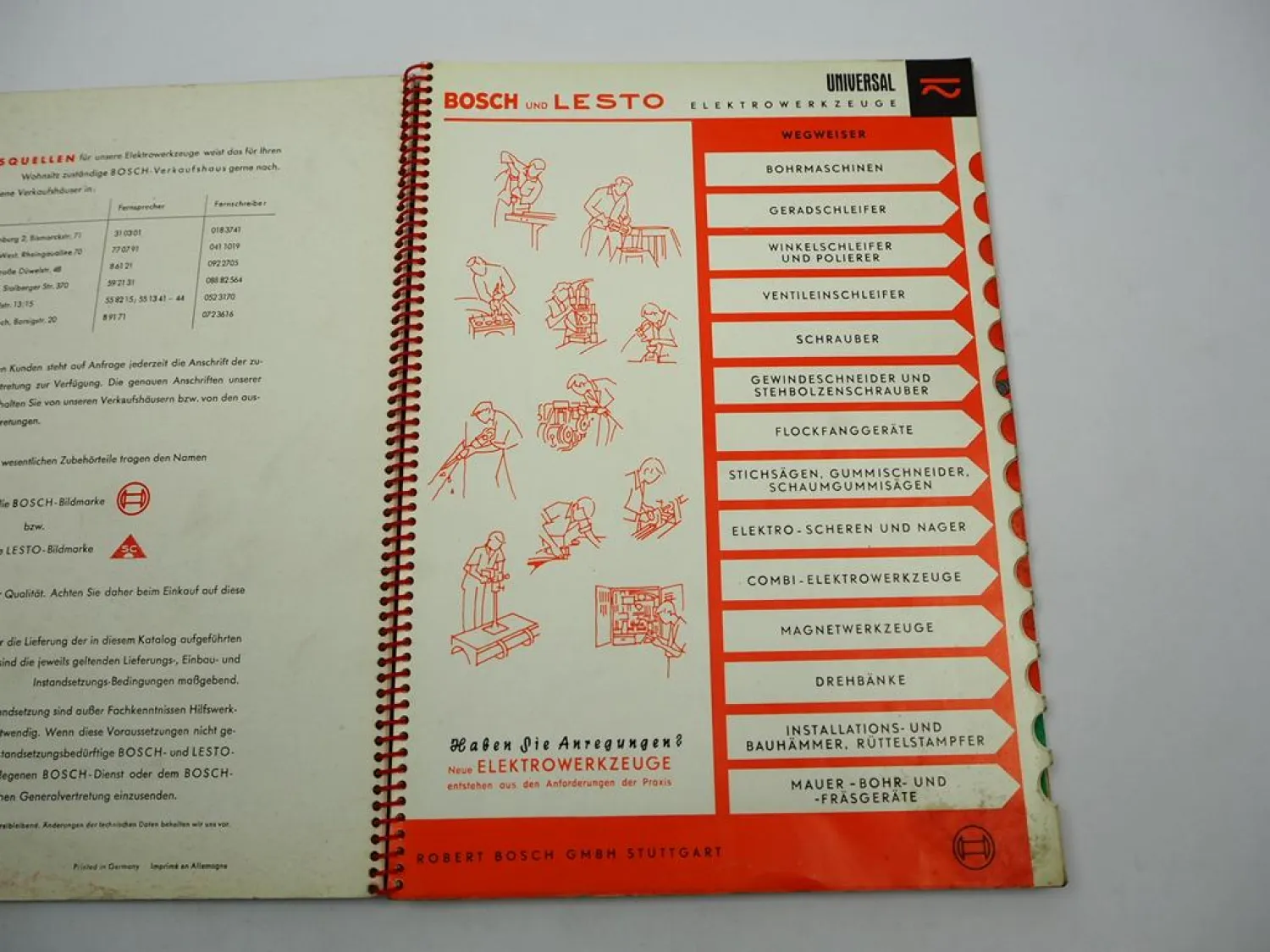 Original Bosch Universal Elektrowerkzeuge Katalog Preisliste 1959
