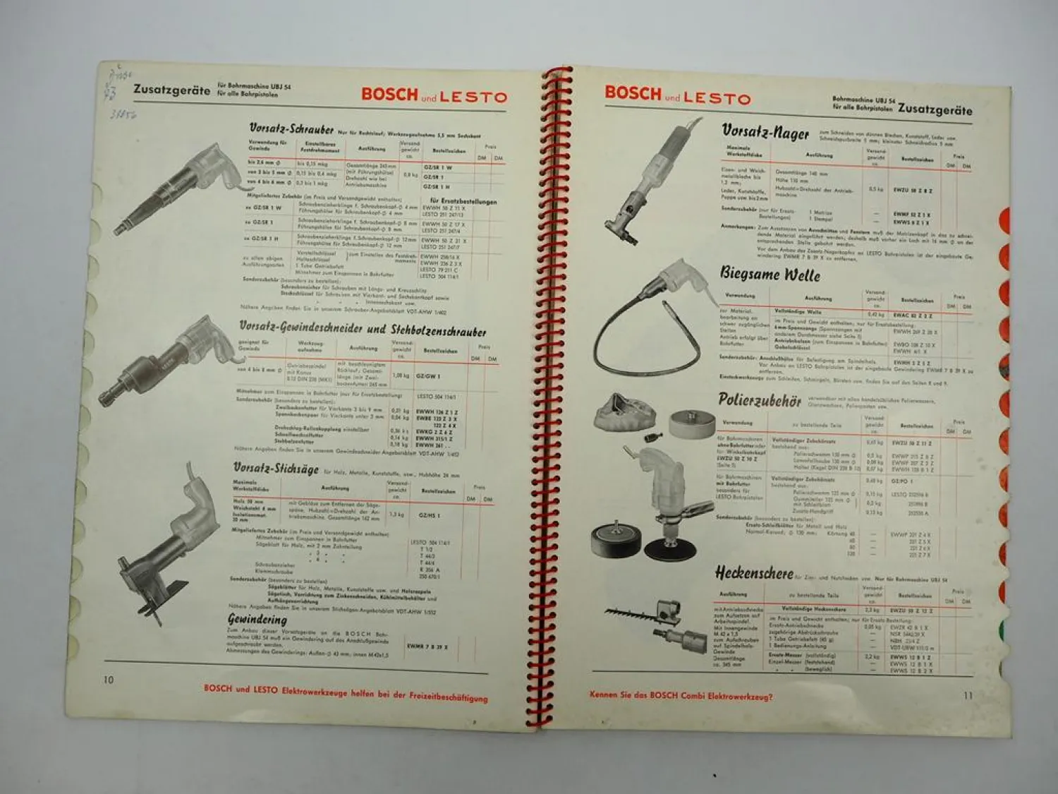 Original Bosch Universal Elektrowerkzeuge Katalog Preisliste 1959