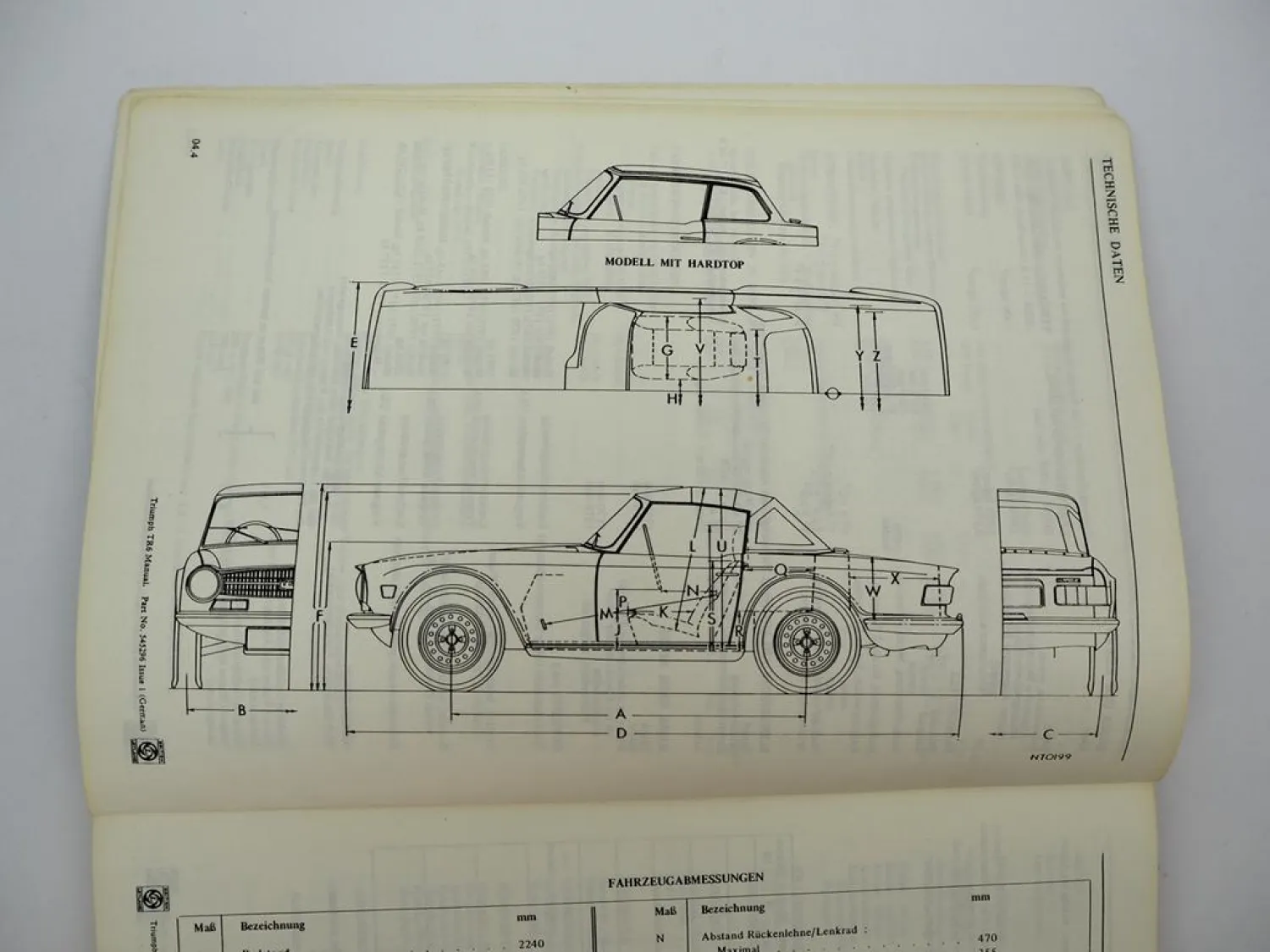 Original British Leyland Triumph TR6 Werkstatthandbuch Reparaturanleitung 1972