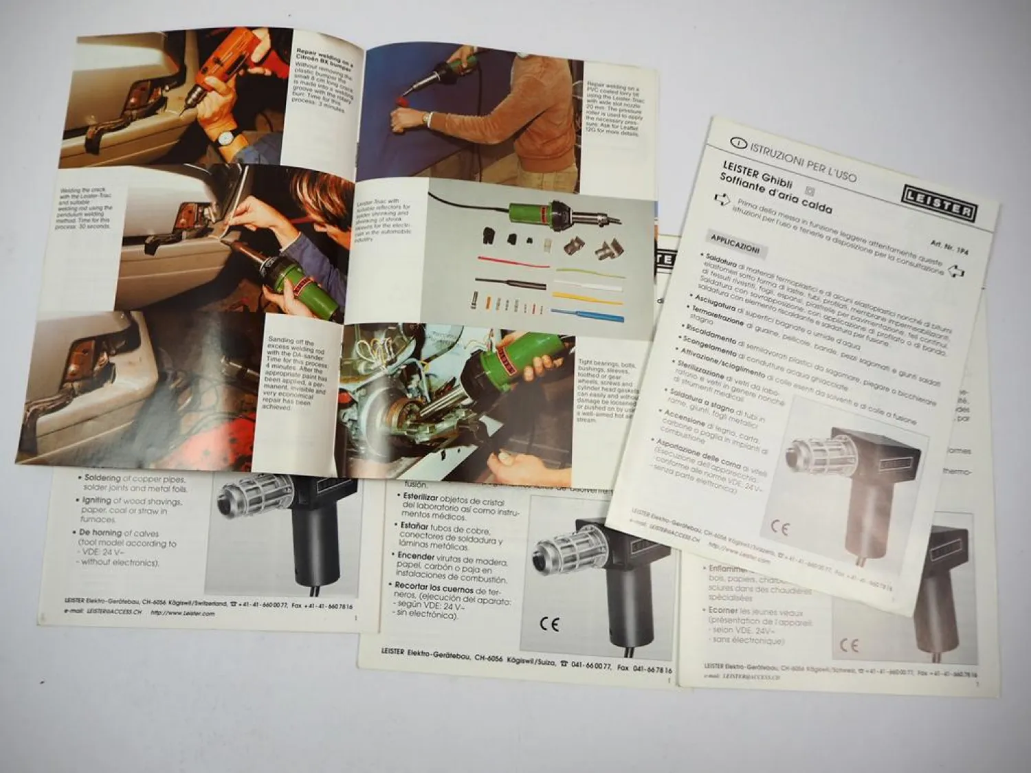 Original brochure Leister Hot Air Tools Triac & Electron + 4x Instructions Ghibli IP4