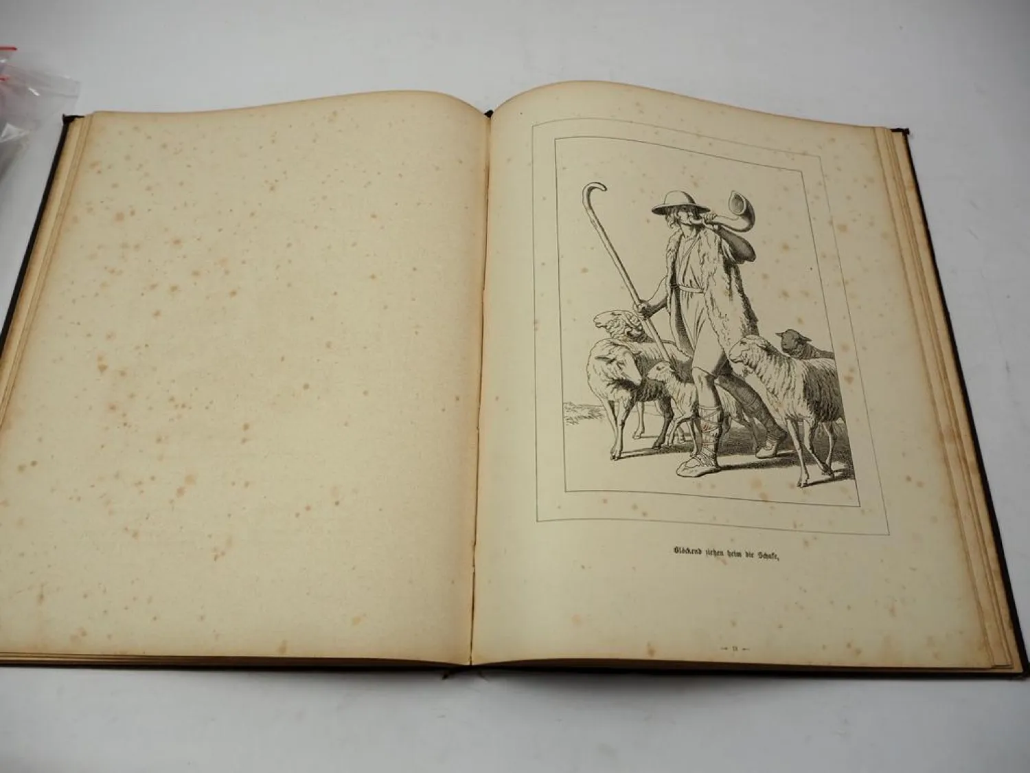 Original Buch mit 40 Holzschnitten Schillers Lied von der Glocke 1855 Reher