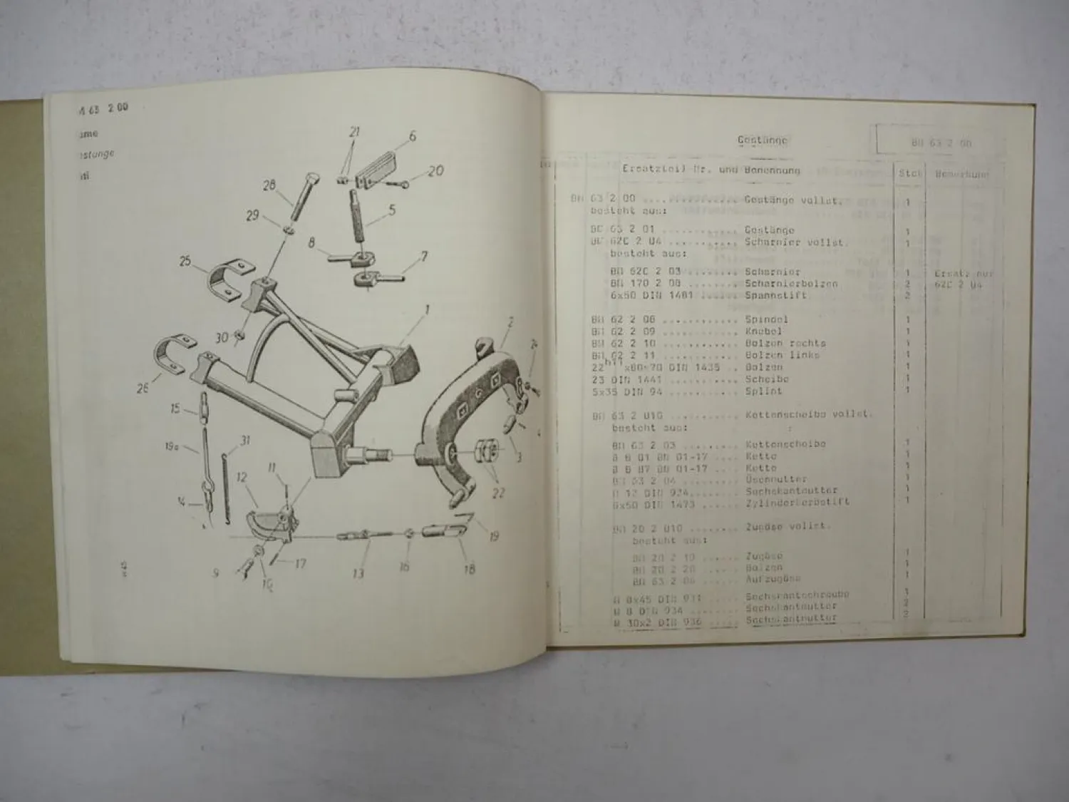 Original Busatis BM 63KW Mähwerk für Unimog Betriebsanleitung Ersatzteilliste