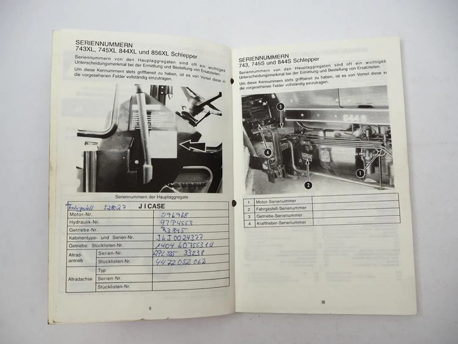 Original Case IHC 743 745 844 856 S XL Traktor Betriebsanleitung Wartung 1988