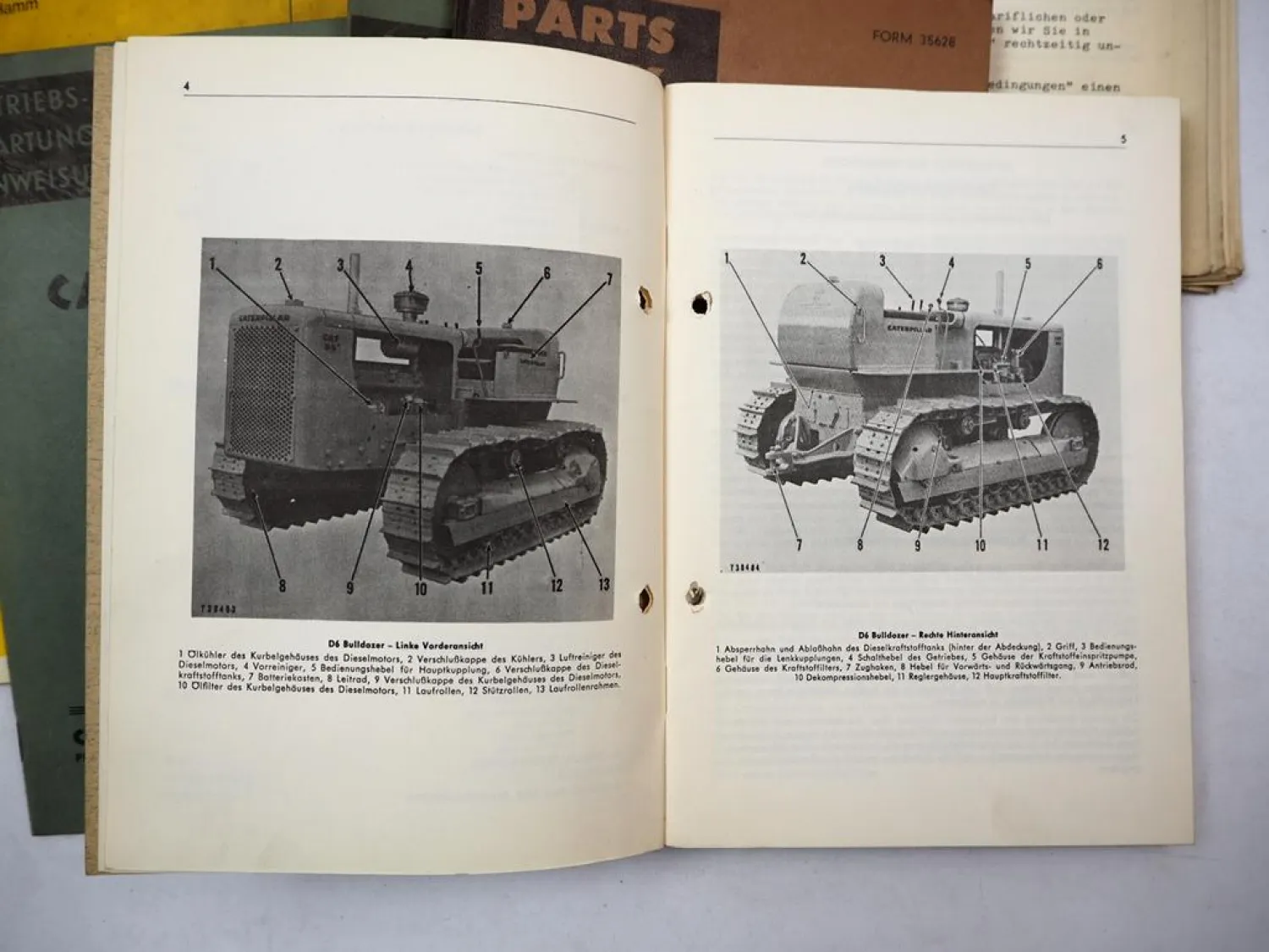Original Caterpillar D6 Bulldozer Betriebsanleitung Ersatzteilliste Scheckheft