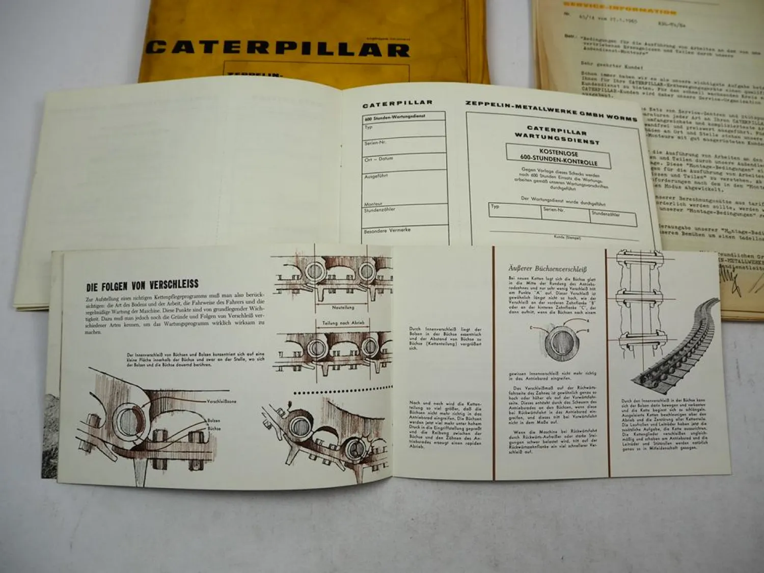 Original Caterpillar D6 Bulldozer Betriebsanleitung Ersatzteilliste Scheckheft