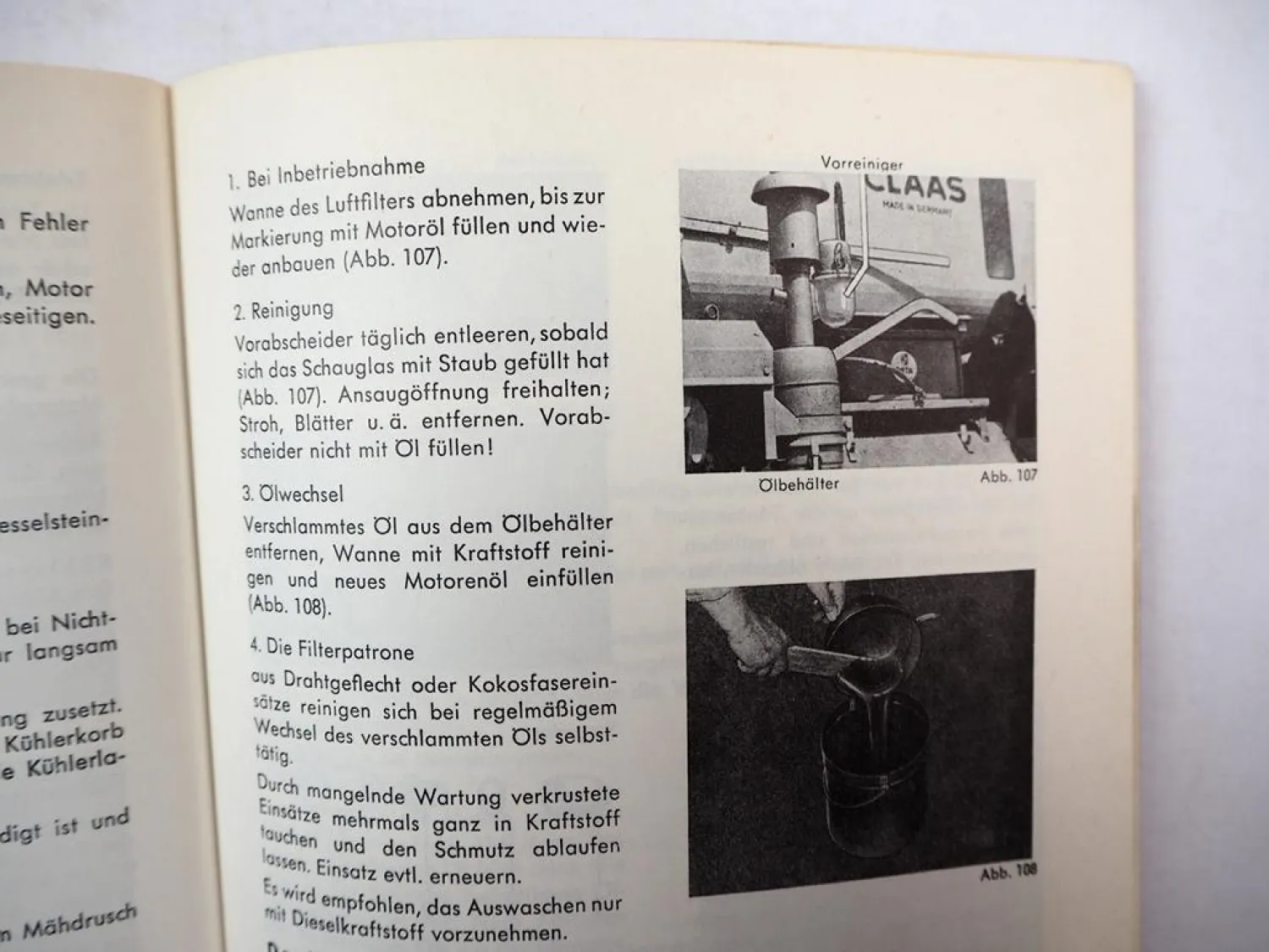 Original Claas Columbus Mähdrescher Betriebsanleitung Bedienungsanleitung 1966