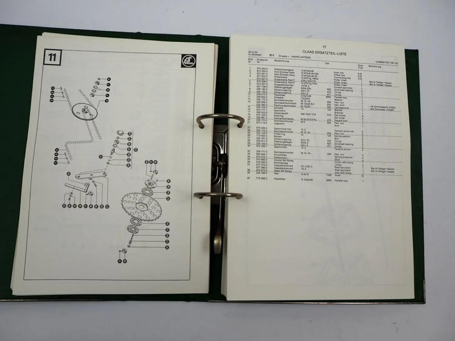 Original Claas Dominator 100 105 Mähdrescher Ersatzteilliste Spare Parts List 1983