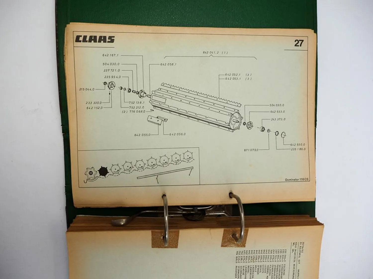 Original Claas Dominator 116 CS Mähdrescher Ersatzteilliste Parts List 1982