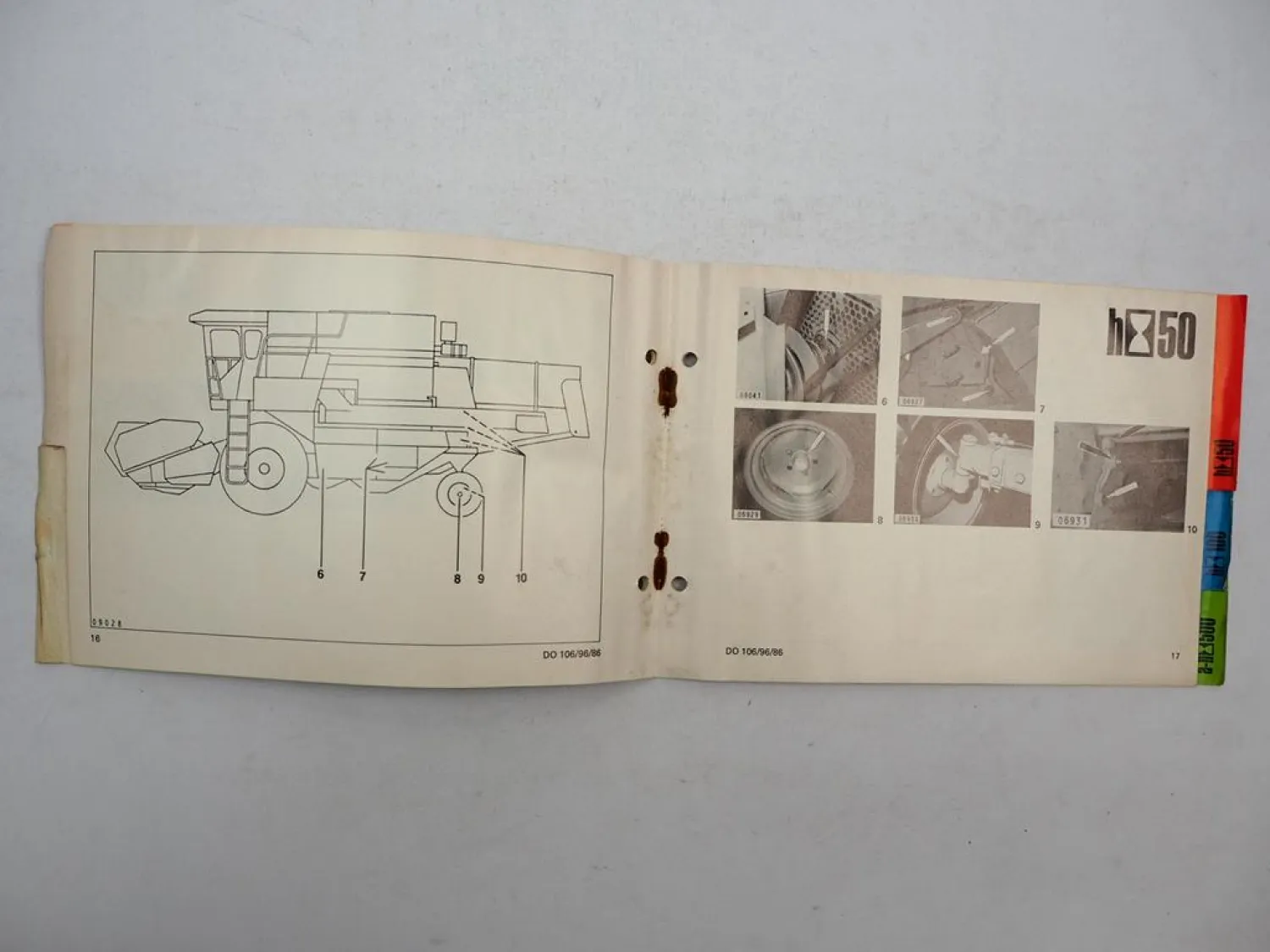 Original Claas Dominator 86 96 106 ST Mähdrescher Schmierplan 1983