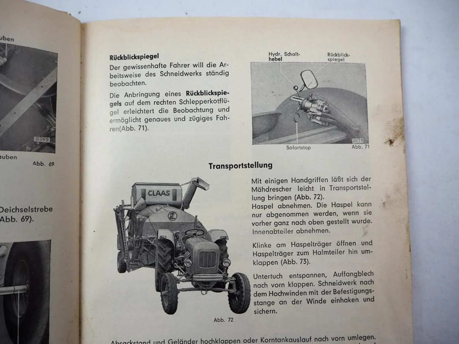 Original Claas Junior Automatic Mähdrescher Betriebsanleitung Wartung 1964