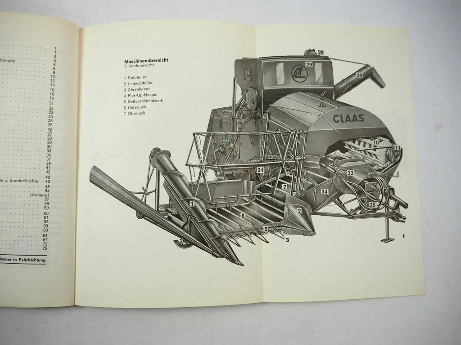 Original Claas Junior Automatic Mähdrescher Betriebsanleitung Wartung 1966