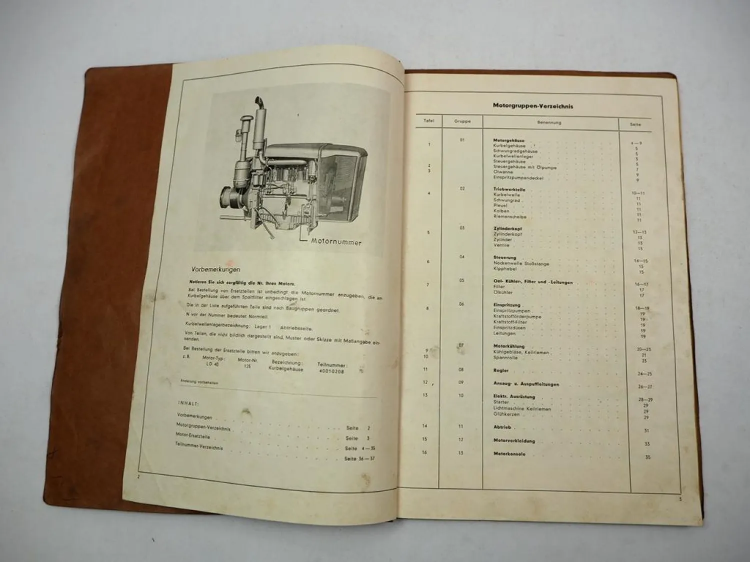 Original Claas LD40 Dieselmotor Betriebsanleitung Ersatzteilliste 1958