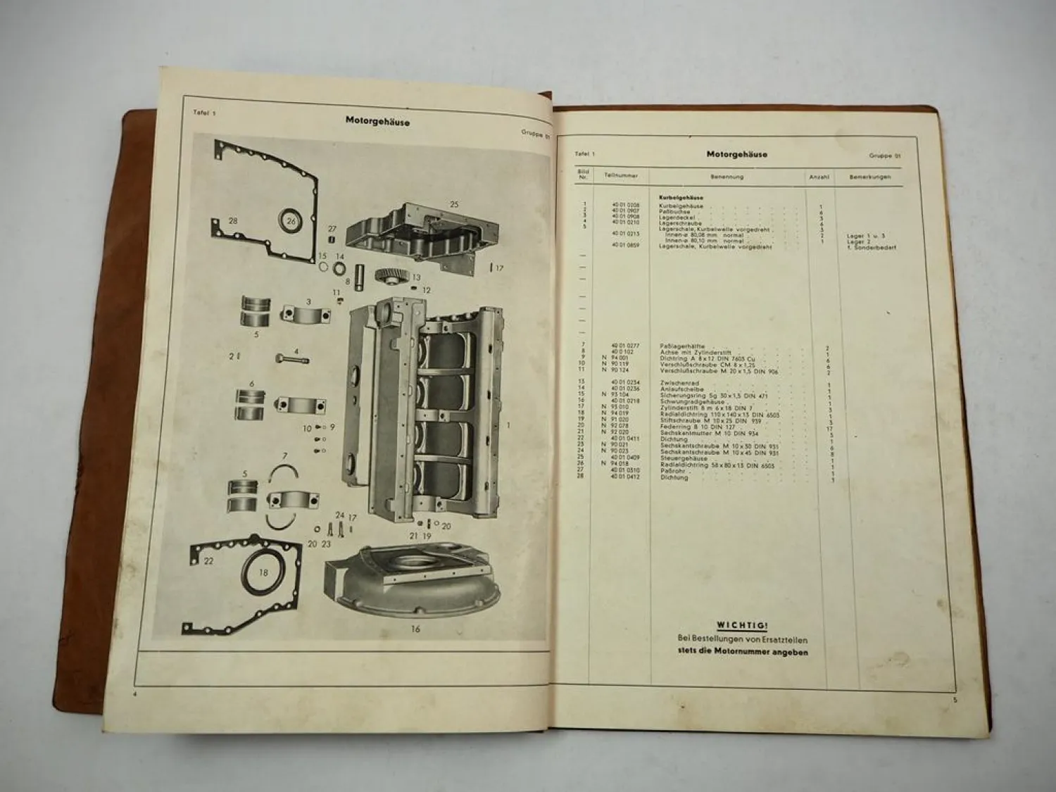 Original Claas LD40 Dieselmotor Betriebsanleitung Ersatzteilliste 1958