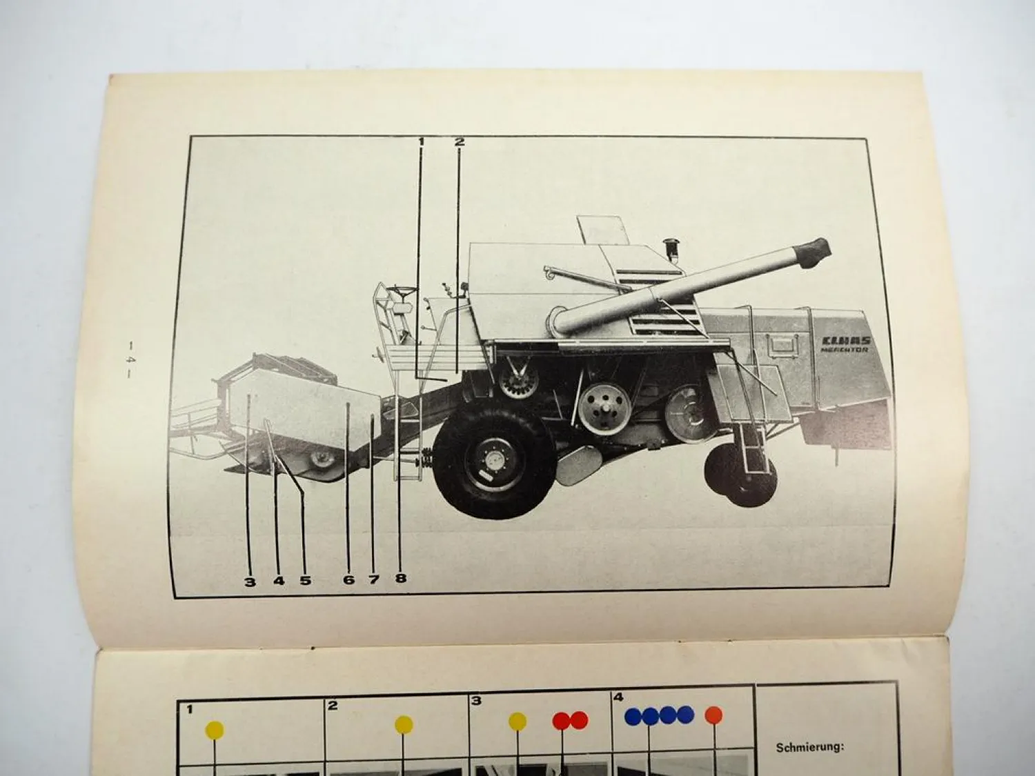 Original Claas Mercator Mähdrescher Schmierplan 1969