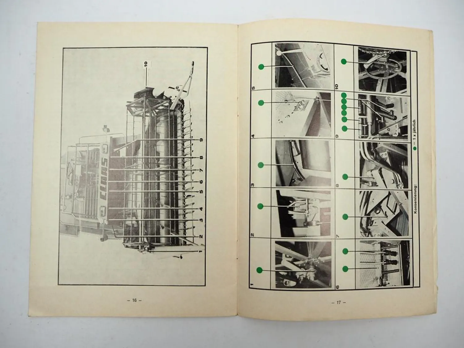 Original Claas Mercator Mähdrescher Schmierplan 1969