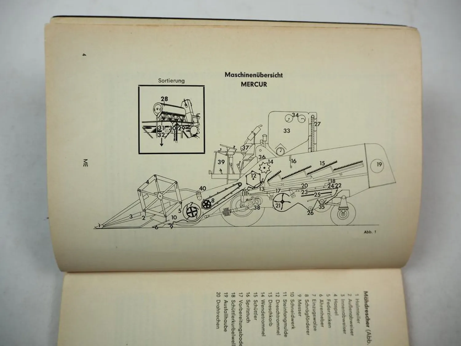 Original Claas Mercur Mähdrescher Betriebsanleitung Bedienungsanleitung 1965
