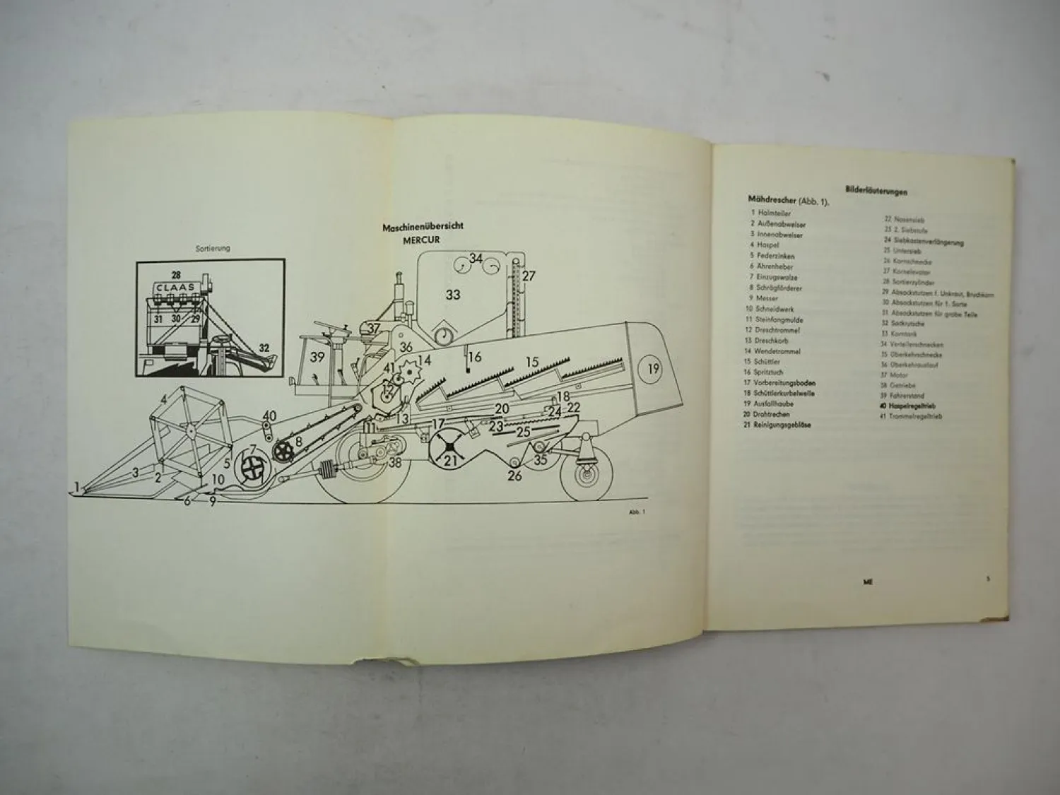 Original Claas Mercur Mähdrescher Betriebsanleitung Bedienungsanleitung 1966