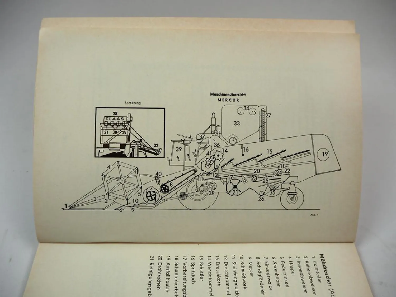 Original Claas Mercur Mähdrescher Betriebsanleitung Bedienungsanleitung 1969