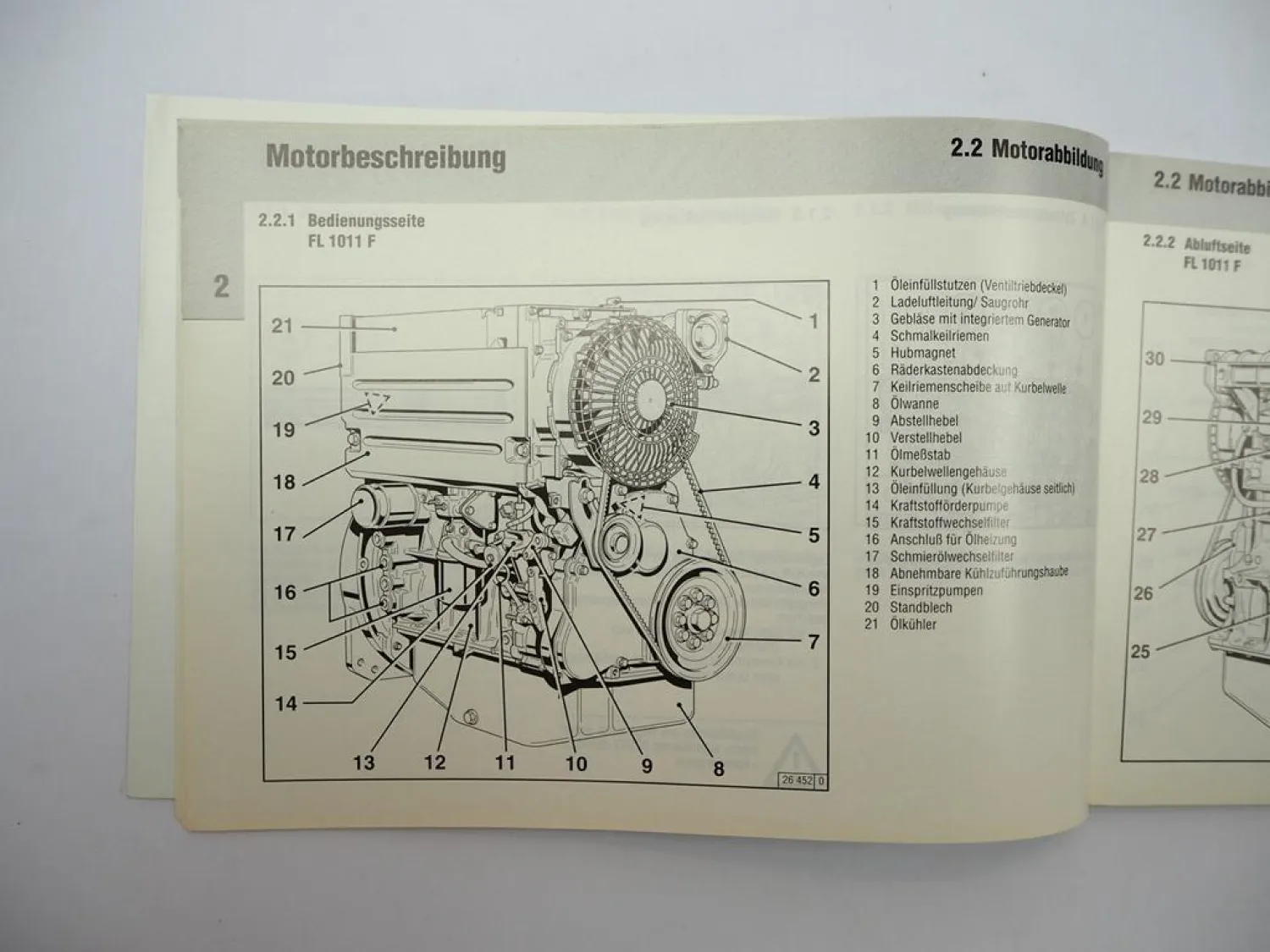 Original Deutz B F2L F3L F4L 1011 F Motor Betriebsanleitung Wartung 1997