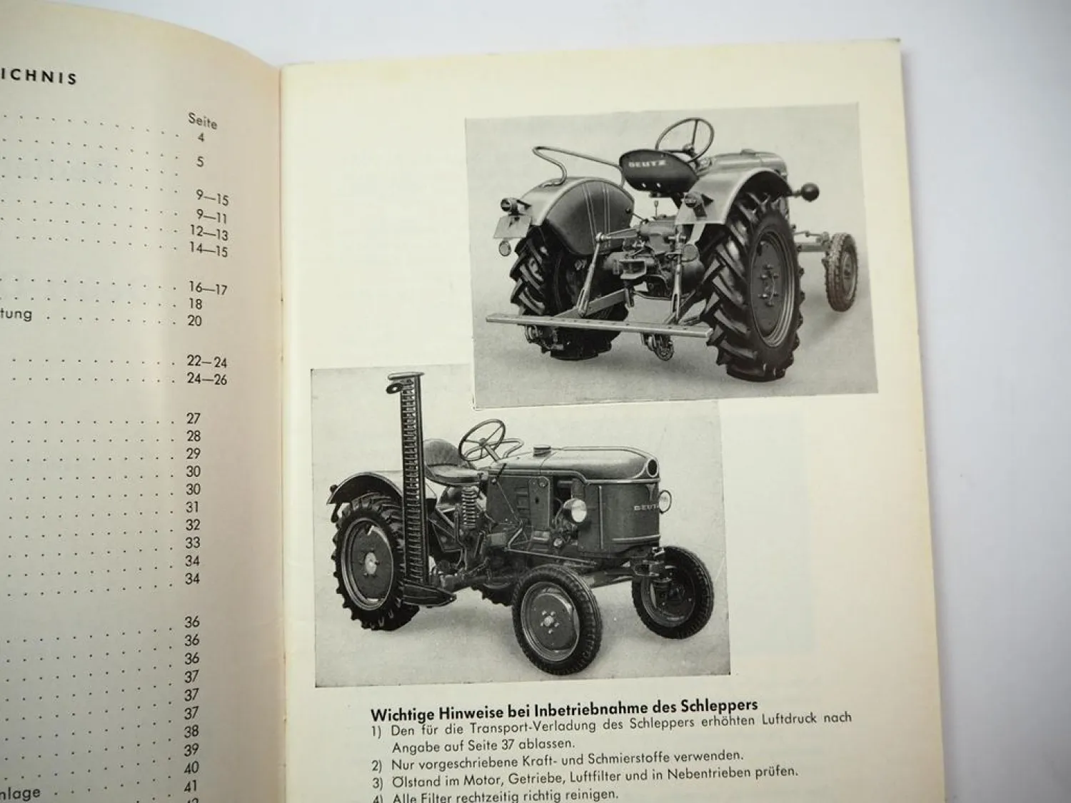 Original Deutz D15 Typ D15.1 Schlepper Betriebsanleitung Bedienung 1961