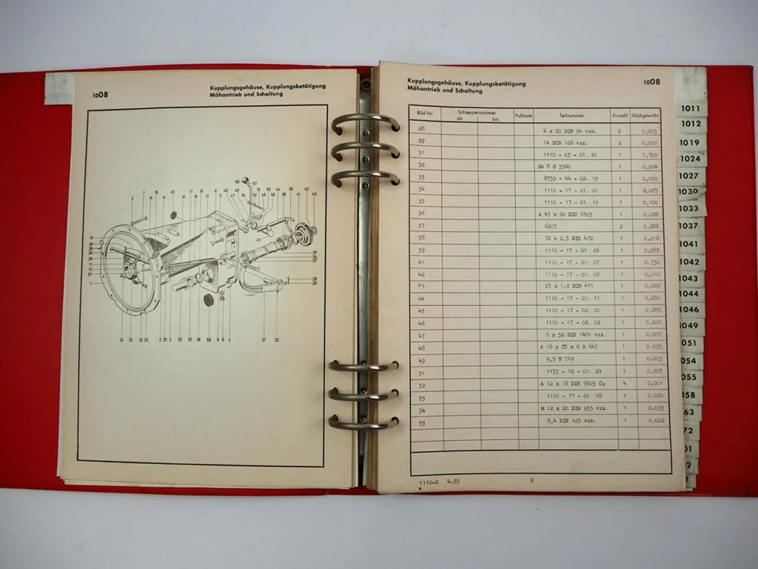 Original Deutz D15.1 Schlepper Ersatzteilliste Teilenummernliste 1965 TN1110-2