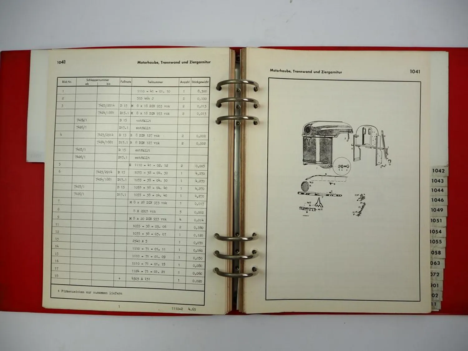 Original Deutz D15.1 Schlepper Ersatzteilliste Teilenummernliste 1965 TN1110-2