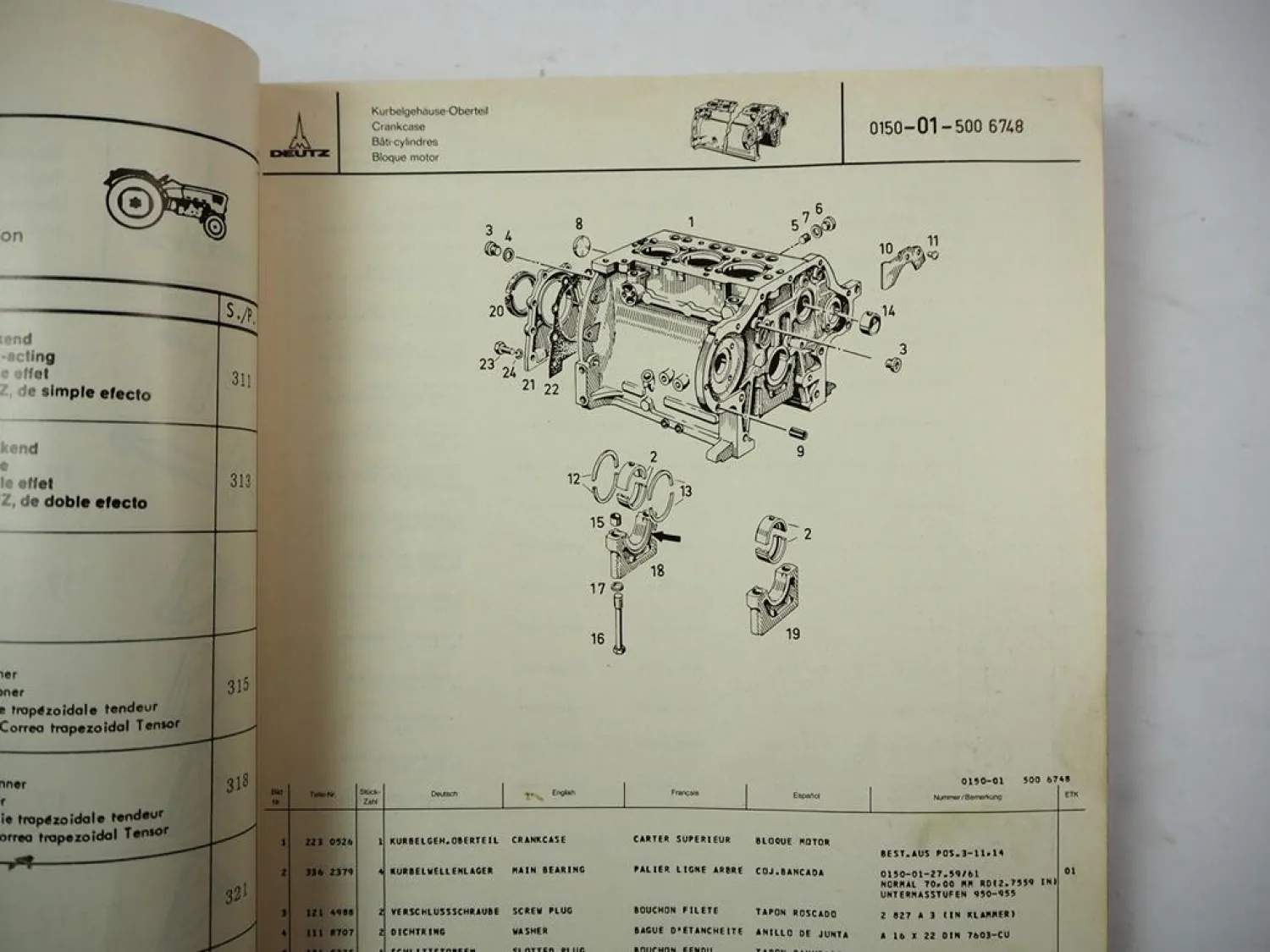 Original Deutz D5206 Schlepper Ersatzteilliste Teilenummernliste 1975