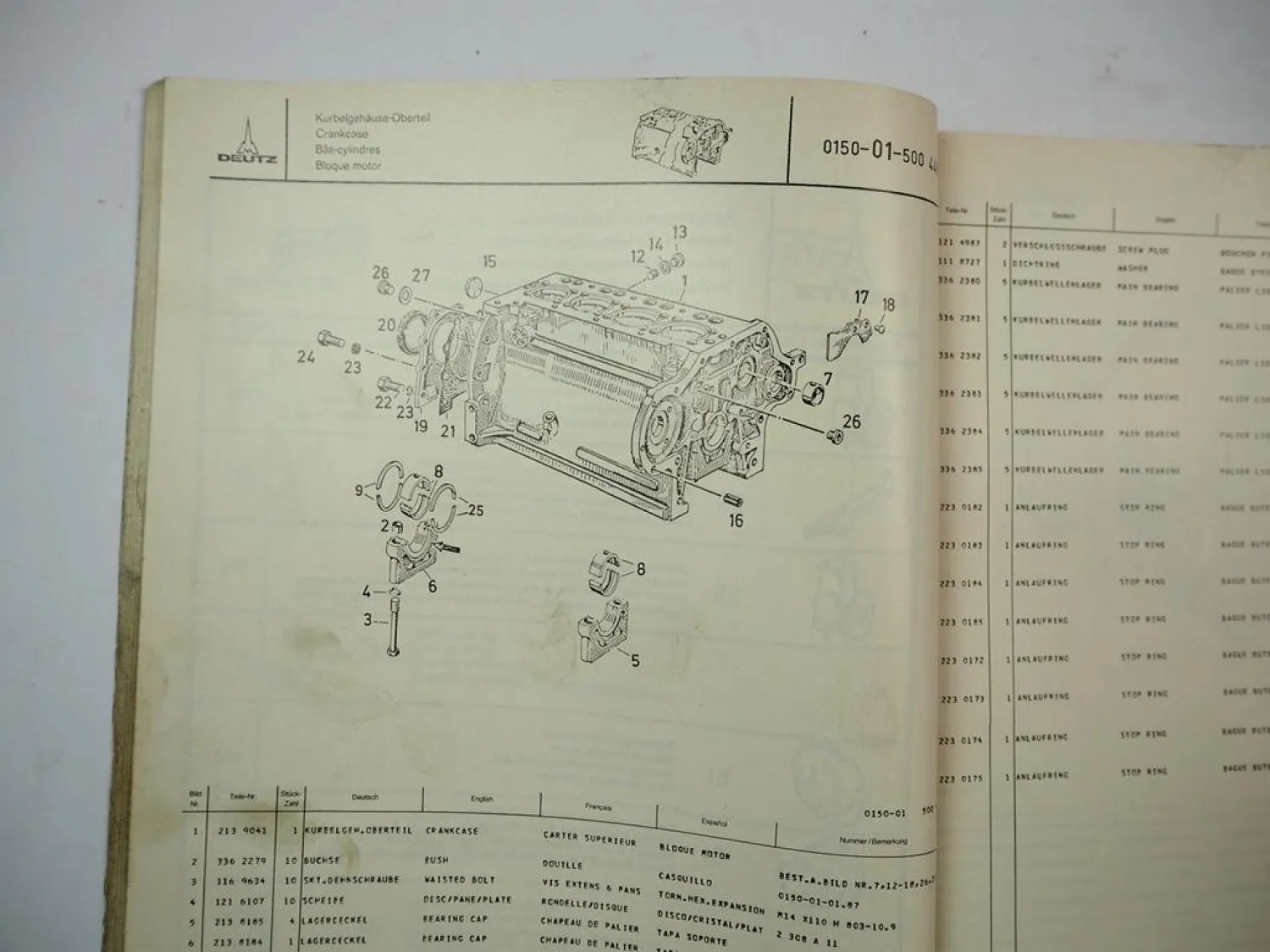 Original Deutz D5506 Schlepper Ersatzteilliste Teilenummernliste 1975
