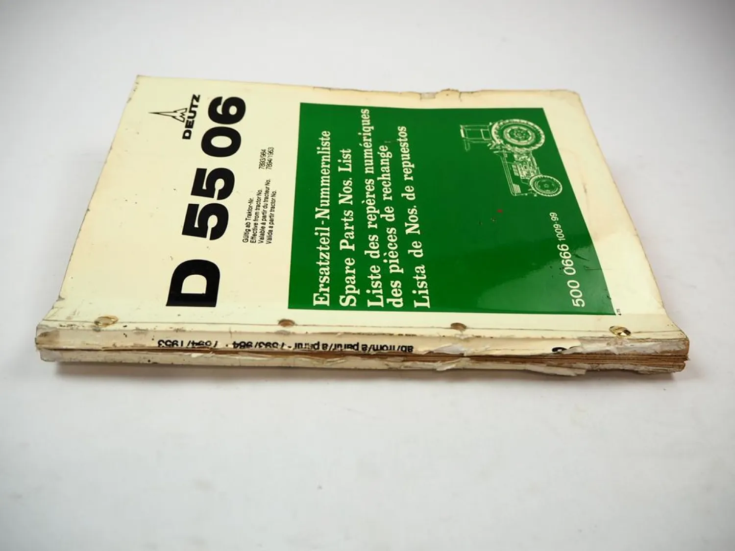 Original Deutz D5506 Schlepper Ersatzteilliste Teilenummernliste 1975