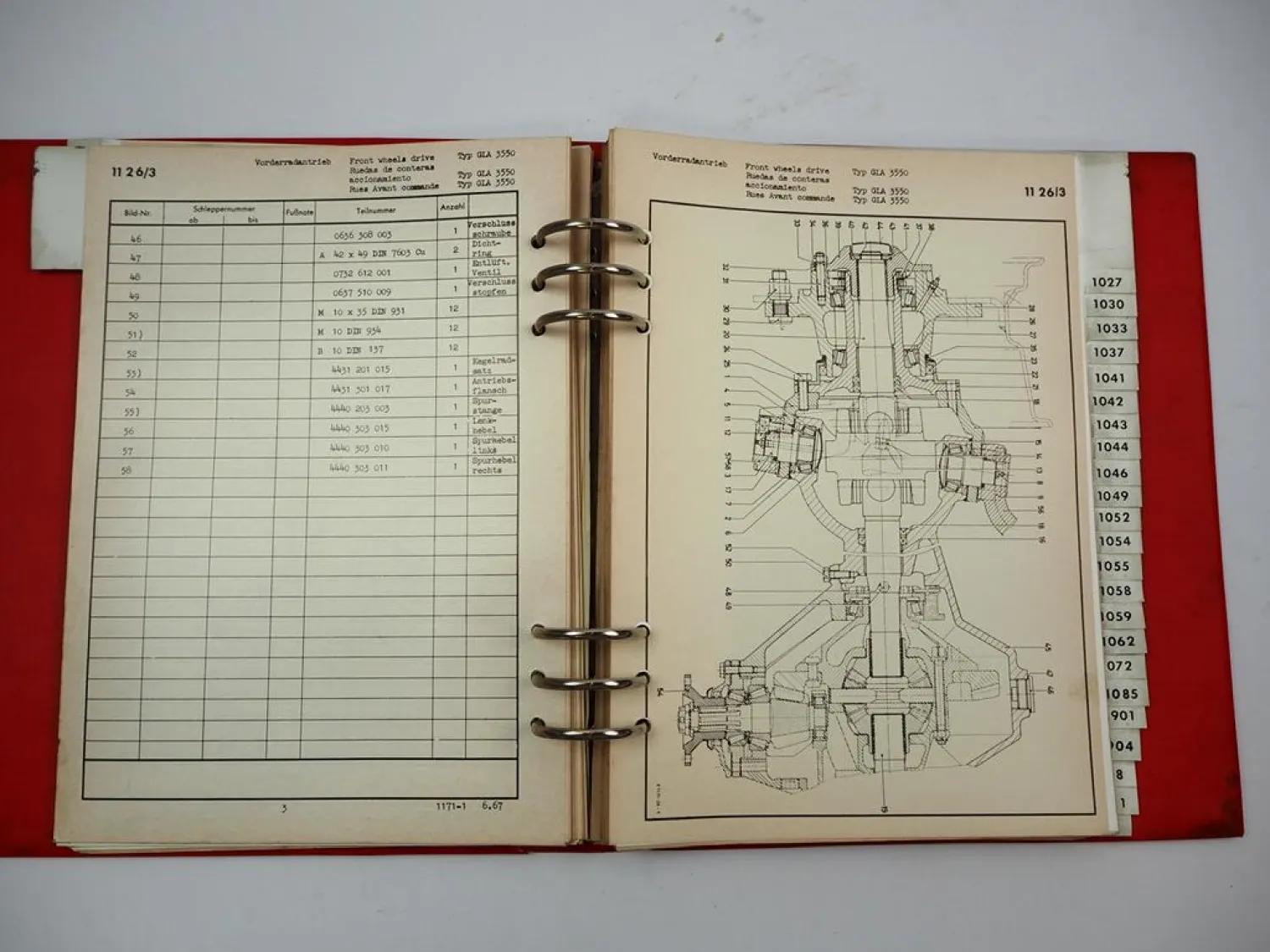 Original Deutz D8005/A Schlepper Ersatzteilliste Teilenummernliste 1970 TN1171-1
