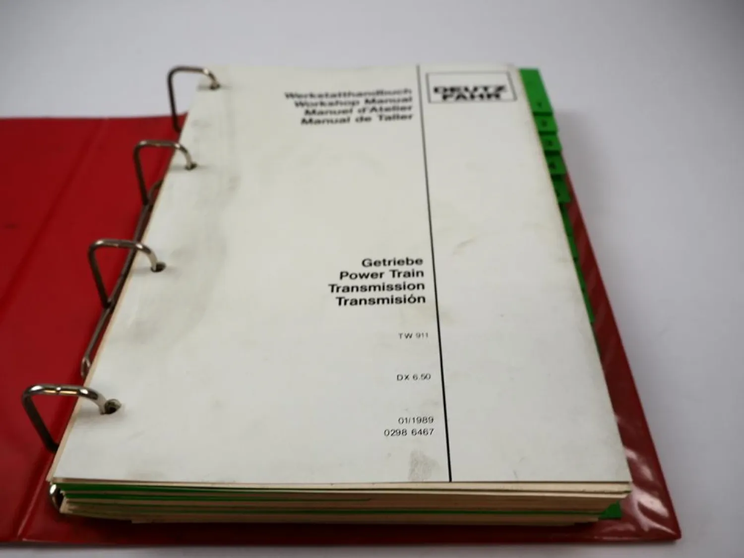 Original Deutz DX 6.50 Getriebe TW 911 Werkstatthandbuch Reparaturanleitung 1989