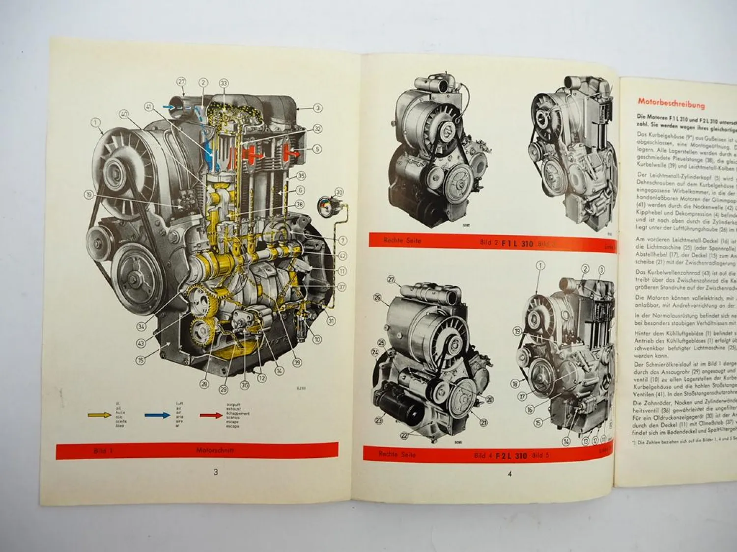 Original Deutz F1L F2L 310 Motor Betriebsanleitung Bedienung Wartung 10/1961