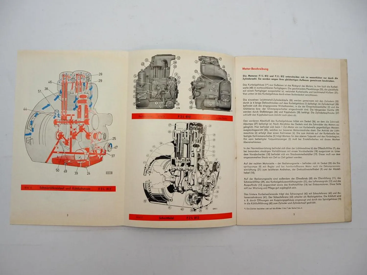 Original Deutz F1L F2L 812 Motor Betriebsanleitung Bedienung Wartung 9/1964