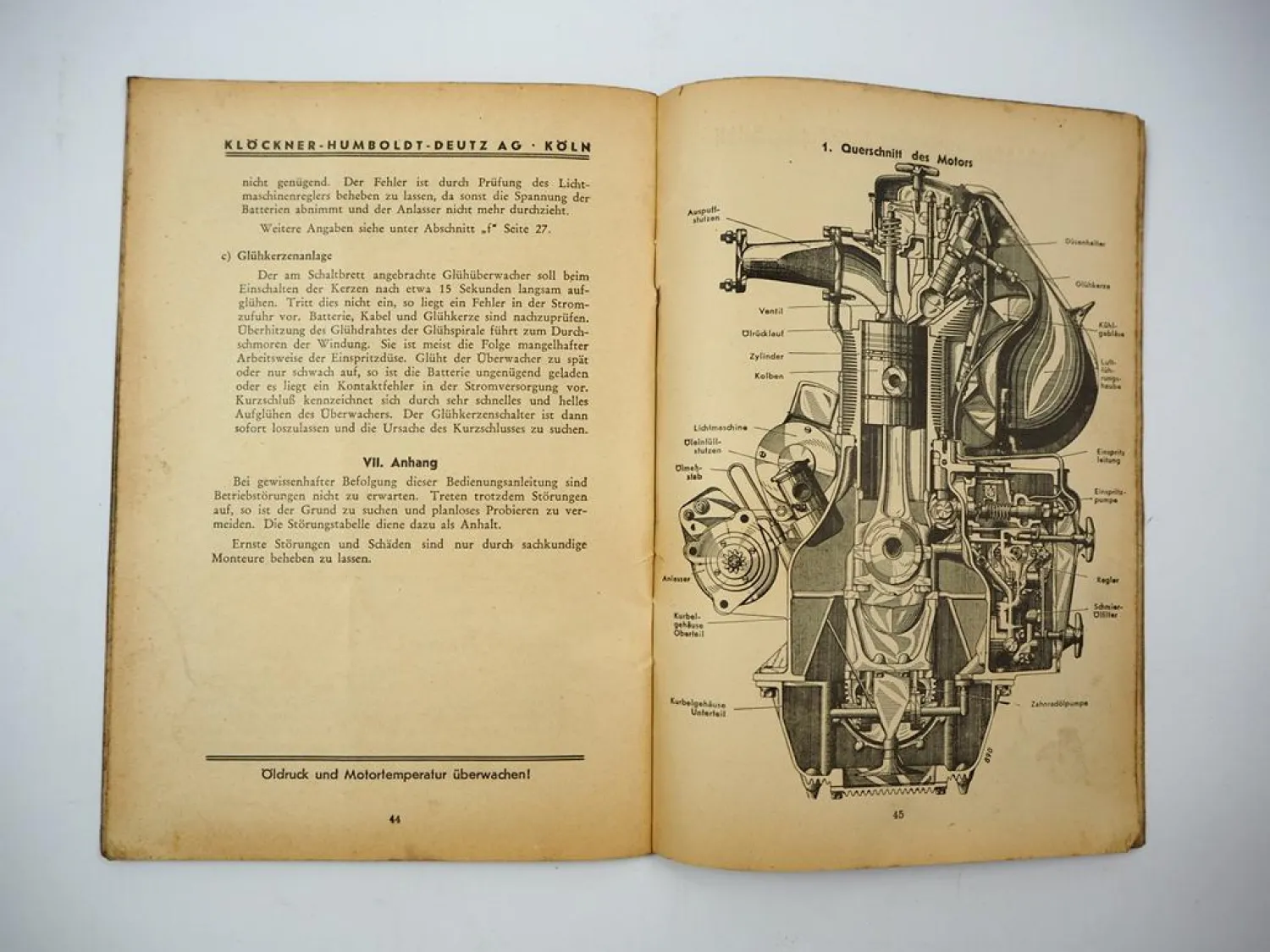 Original Deutz F2L 514/53 Schlepper 30 PS Betriebsanleitung 1953