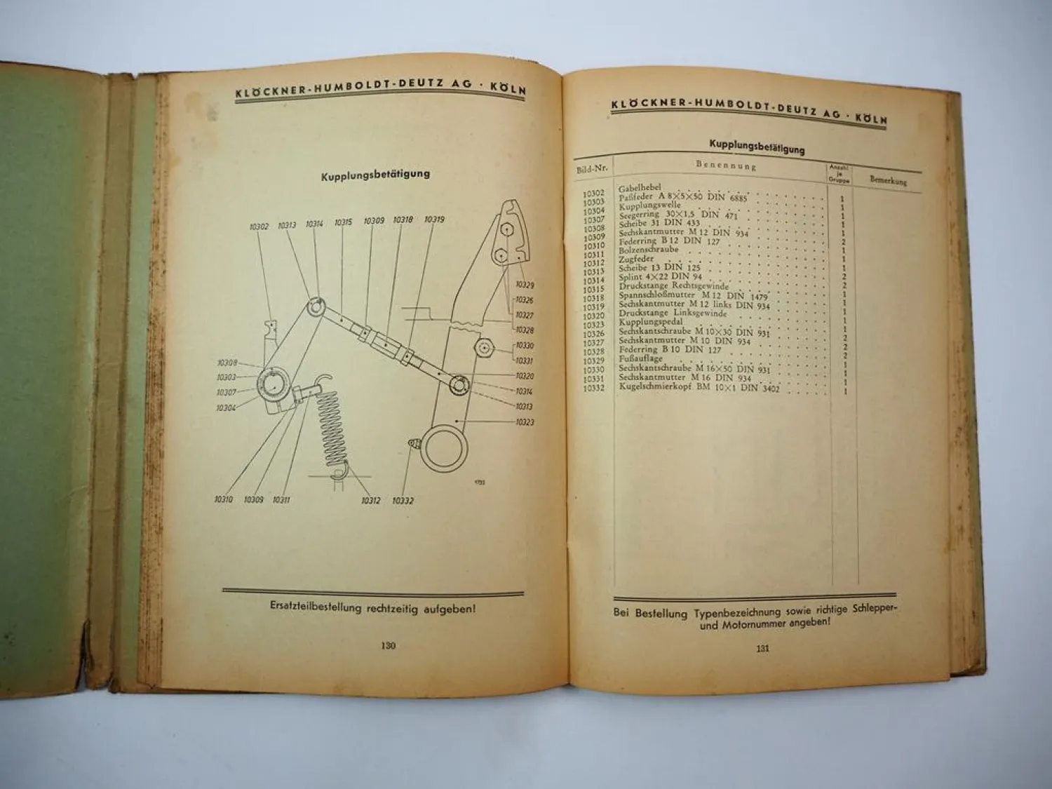 Original Deutz F2L 514/53 Schlepper 30 PS Betriebsanleitung Ersatzteilliste 1953