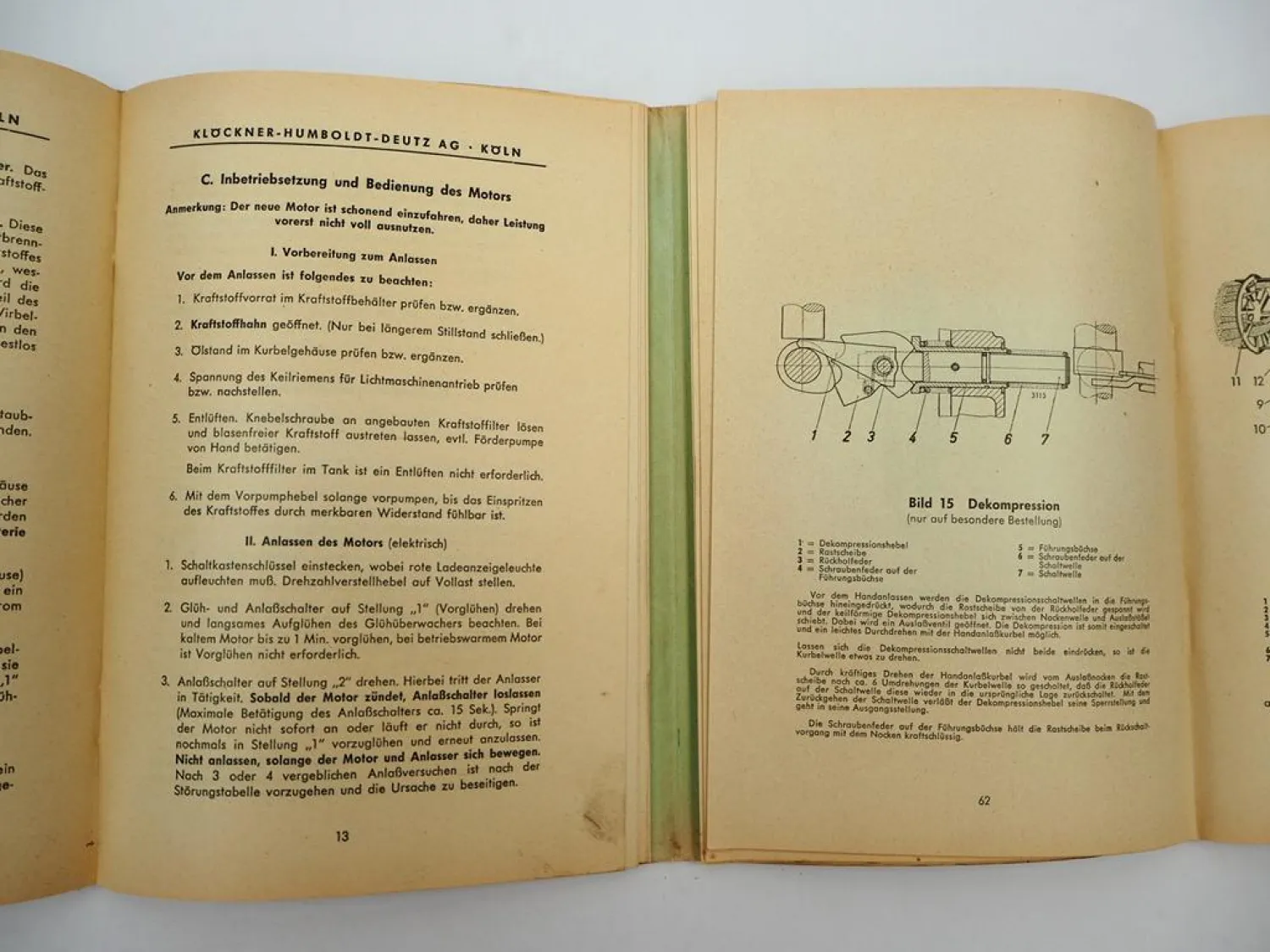 Original Deutz F2L 712 Dieselmotor Bedienungsanleitung Ersatzteilliste 1958