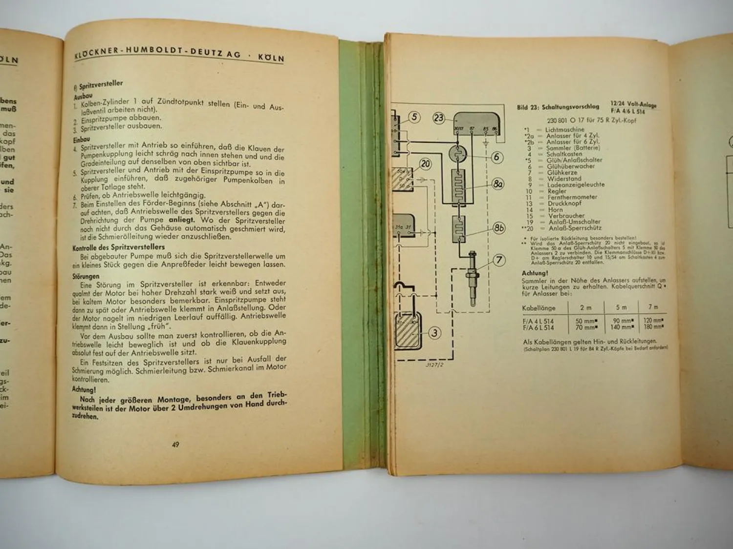 Original Deutz F4L F6L A4L A6L 514 Dieselmotor Betriebsanleitung 1961