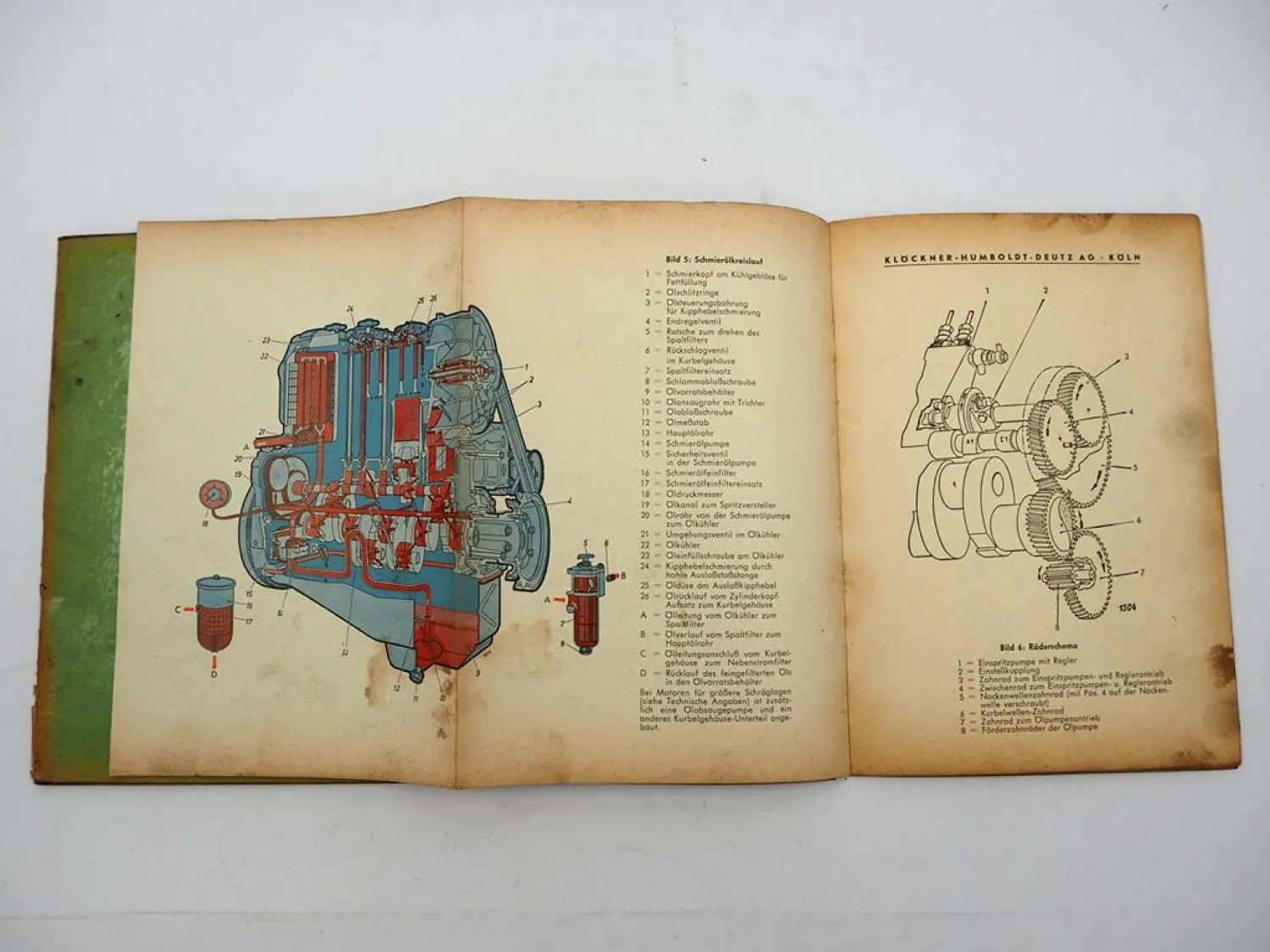 Original Deutz F4L F6L A4L A6L 514 Dieselmotor Betriebsanleitung Wartung 1960er